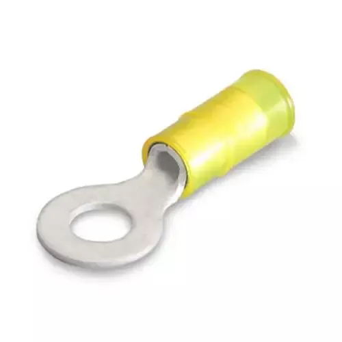 (100/Pack) Insulated Ring Terminals Yellow 12-10Ga Stud 1/4″ – UNITR1014-100