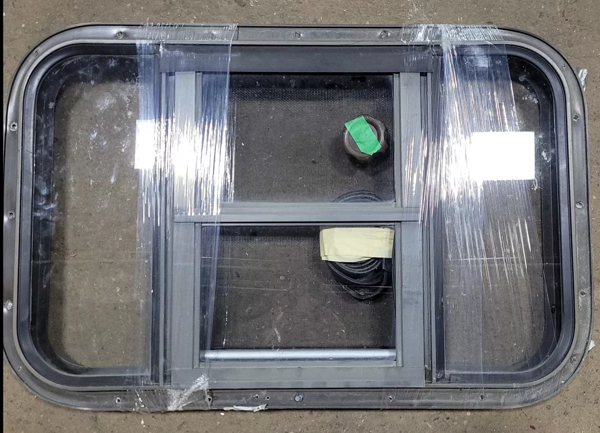 Black Radius Opening Window : 24 1/2″ W X 15 1/2″ H X 2″ D