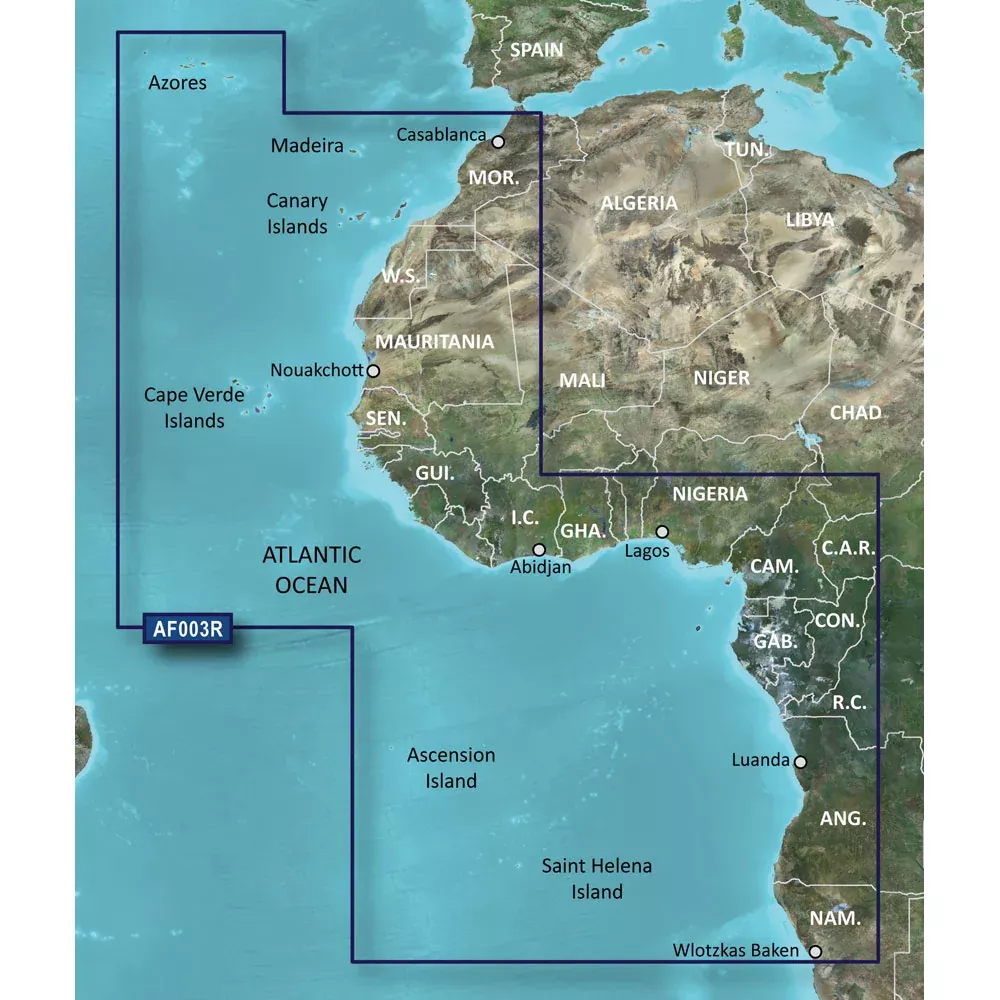 Garmin BlueChart g3 Vision HD - VAF003R - Western Africa - microSD/SD 010-C0749-00