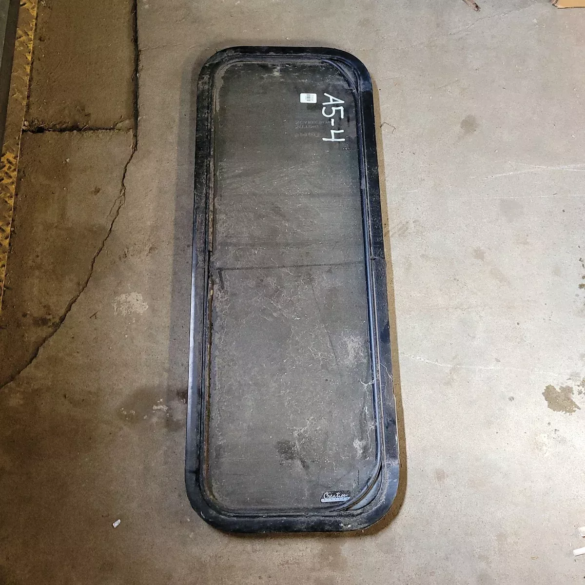 Used Black Radius Non-Opening Window : 14 1/4 X 41 1/2 X 2″ D