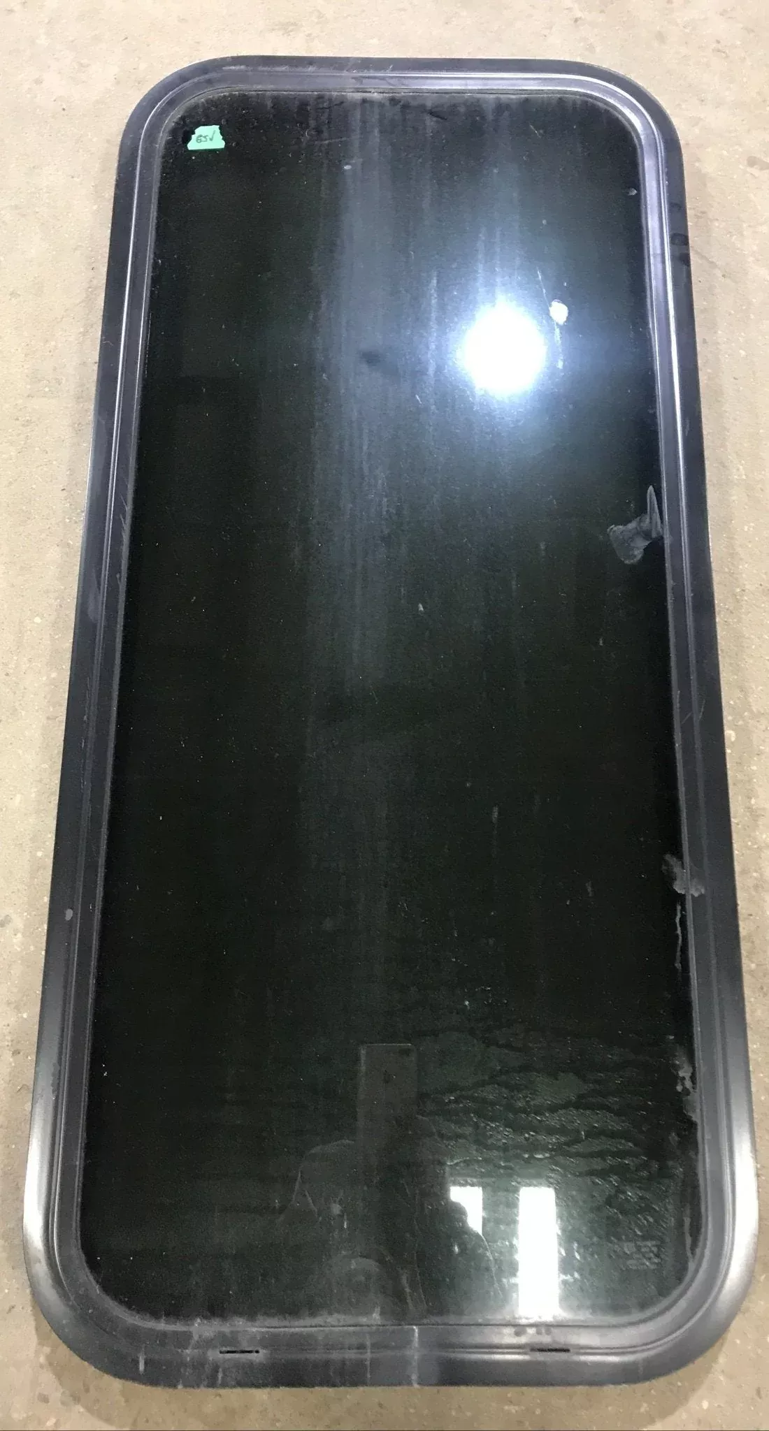 Used Black Radius Non Opening Window : 17 1/2″ W x 39 1/2″ H x 1 7/8″ D