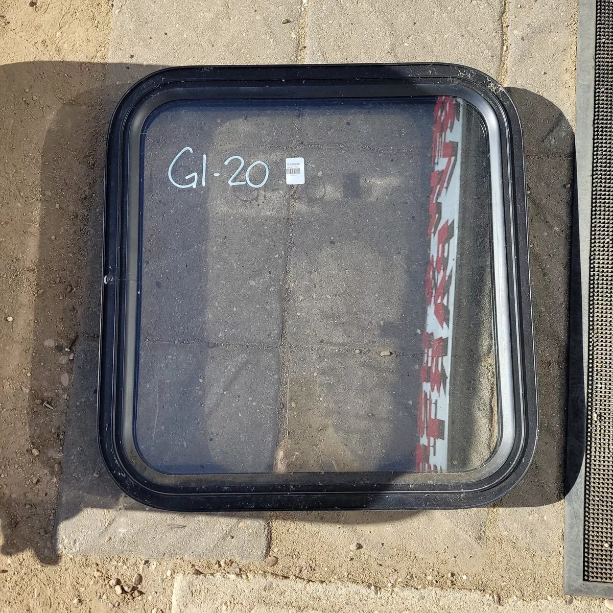 Used Black Radius Non-Opening Window : 21 3/4 X 20 1/4 X 2″ D