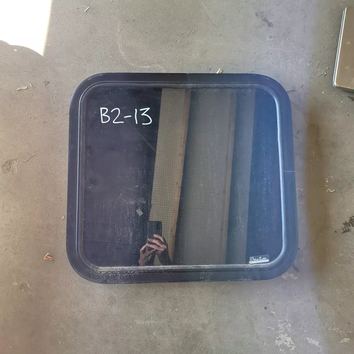 Used Black Radius Non-Opening Window : 23 1/2 X 21 1/2 X 2″ D