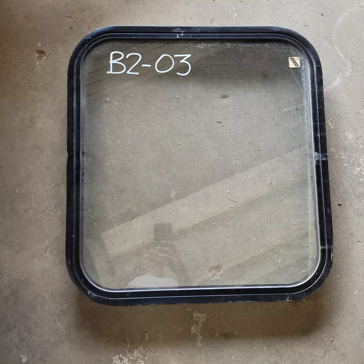 Used Black Radius Non-Opening Window : 23 1/4 X 21 3/4 X 2″ D