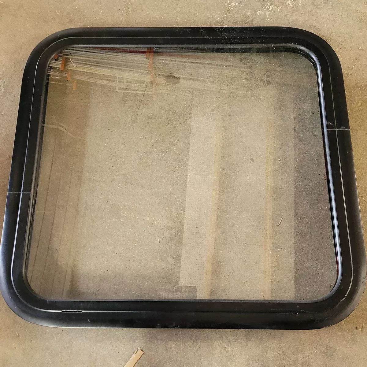 Used Black Radius Non-Opening Window : 23 5/8 X 21 7/8 X 2″ D