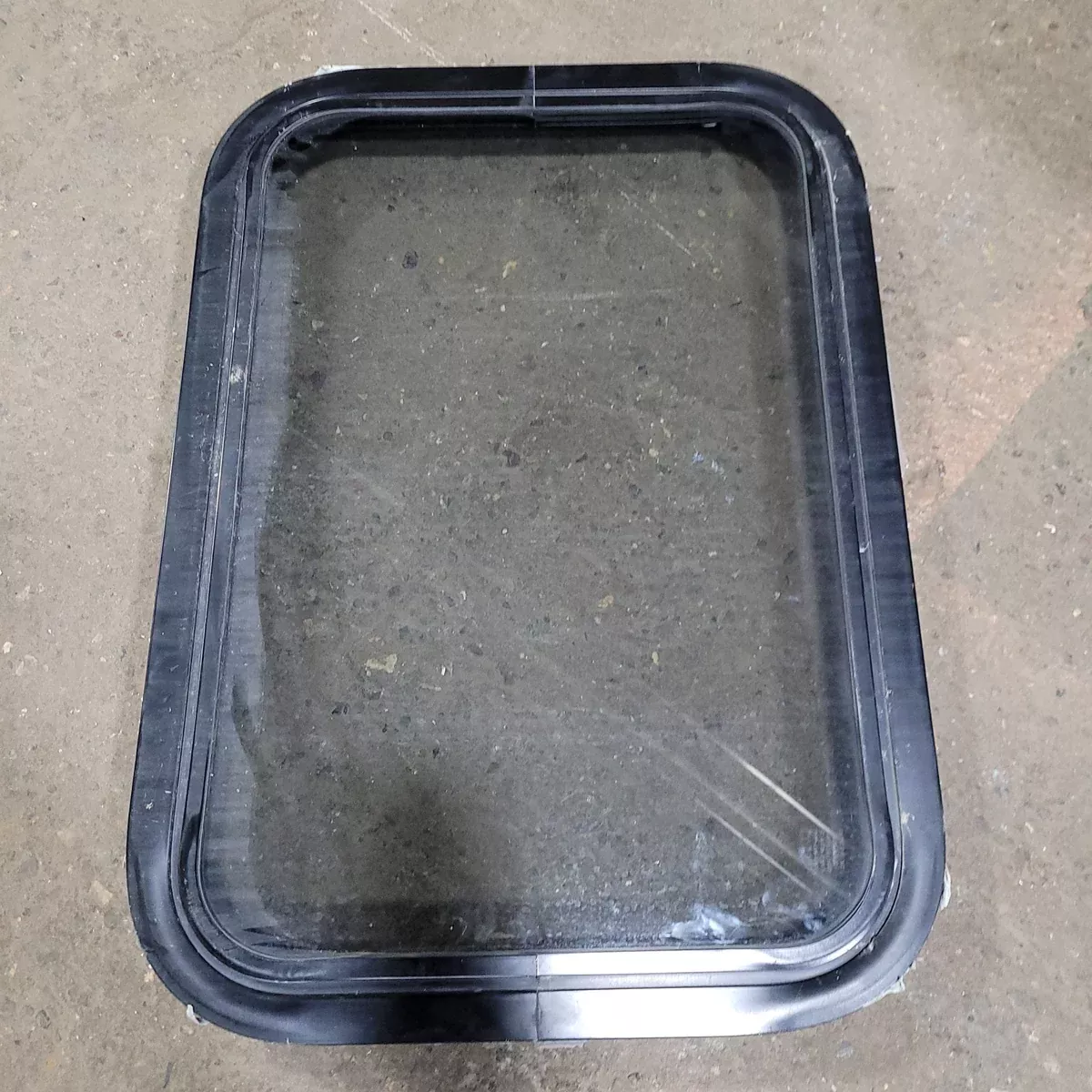 Used Black Radius Non-Opening Window : 24 1/2" X 16 3/4" X 2" D