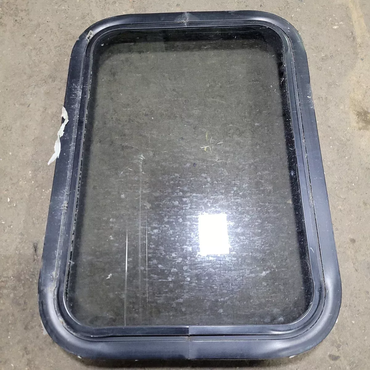 Used Black Radius Non-Opening Window : 24 1/4" X 16 3/4" X 2" D