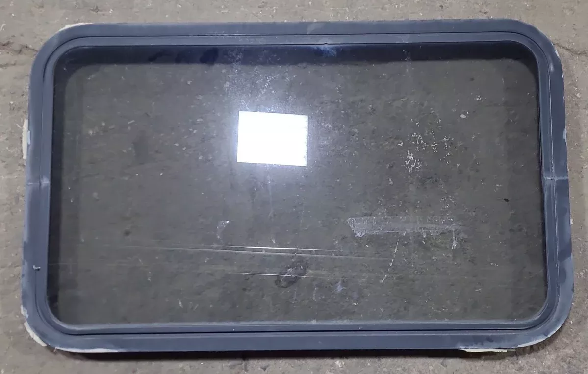 Used Black Radius Non Opening Window : 36 1/4″ W x 21 3/4″ H x 1 7/8″ D