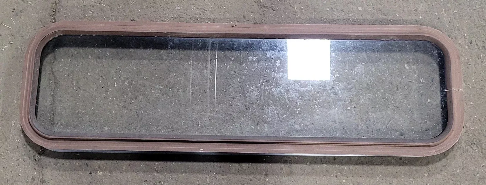 Used Black Radius Non-Opening Window : 42 1/4″ W X 12″ H X 1 3/4″ D