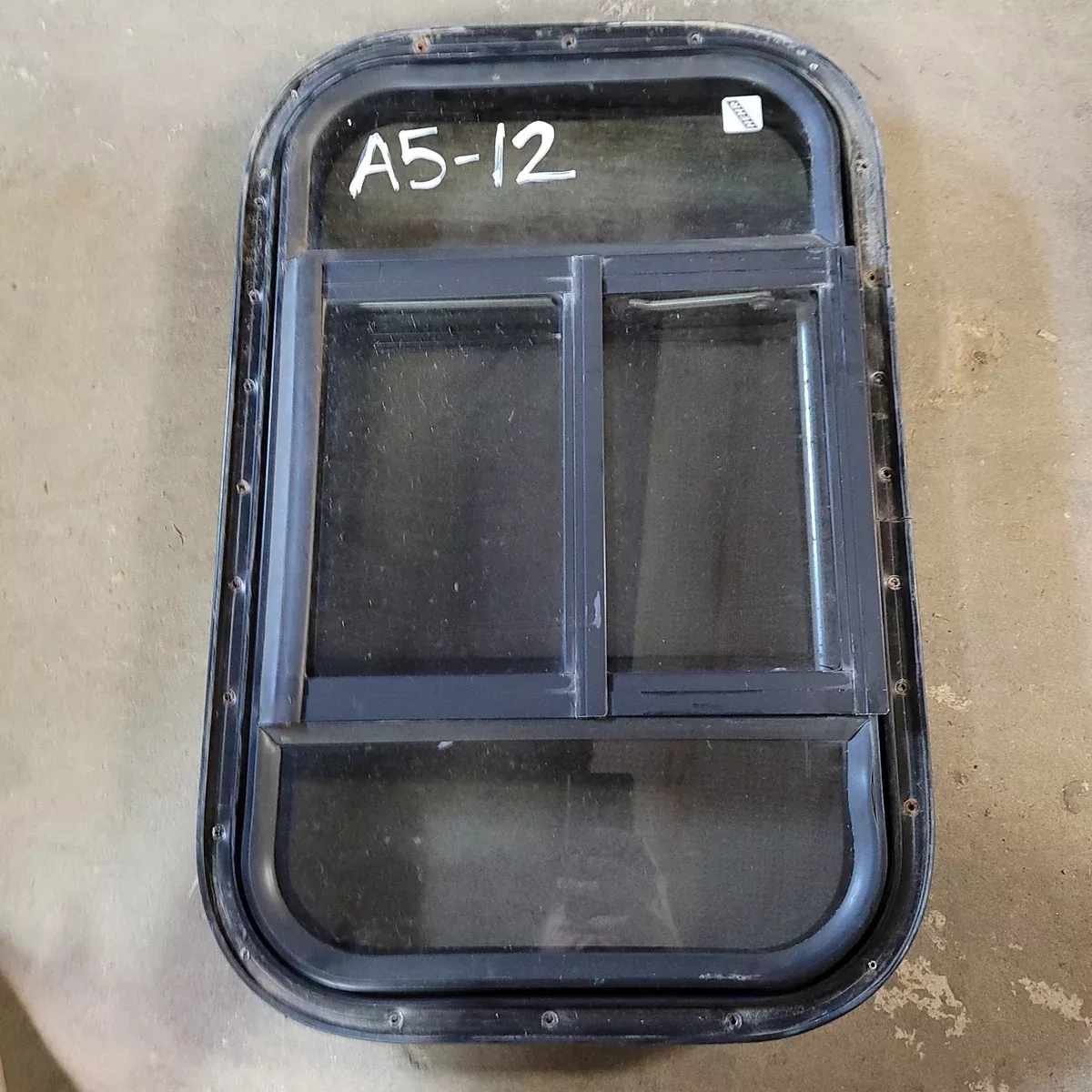 Used Black Radius Opening Window : 15X 23 1/4 X 2″ D
