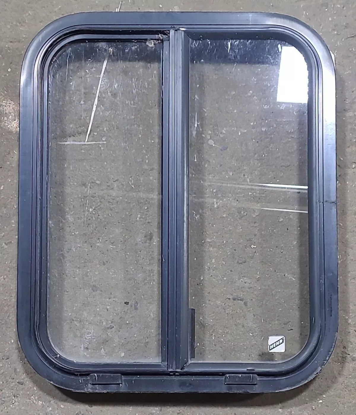 Used Black Radius Opening Window : 17 3/4″ W x 22″ H x 1 7/8″ D