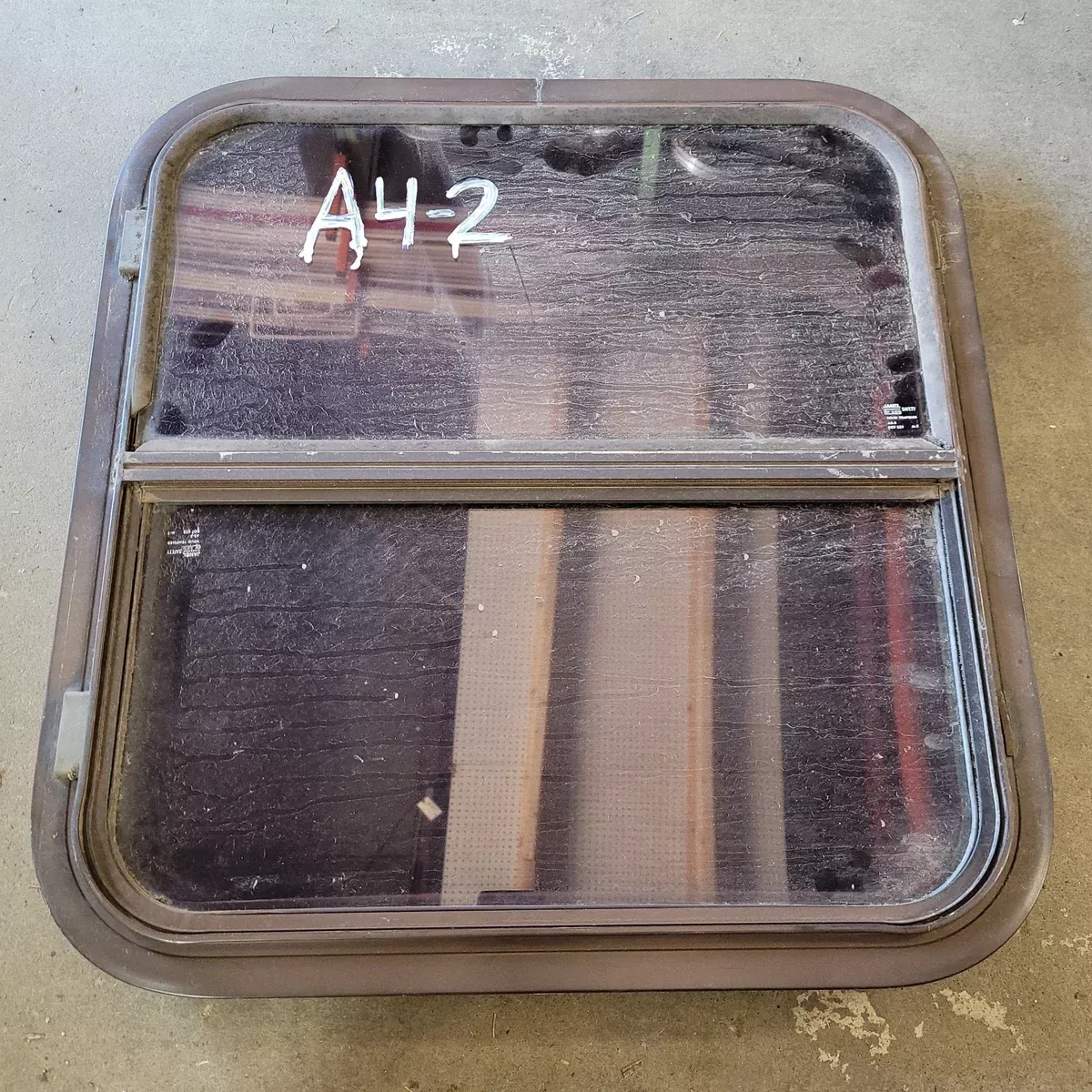 Used Black Radius Opening Window : 22 31/2 X 21 1/2 X 2″ D