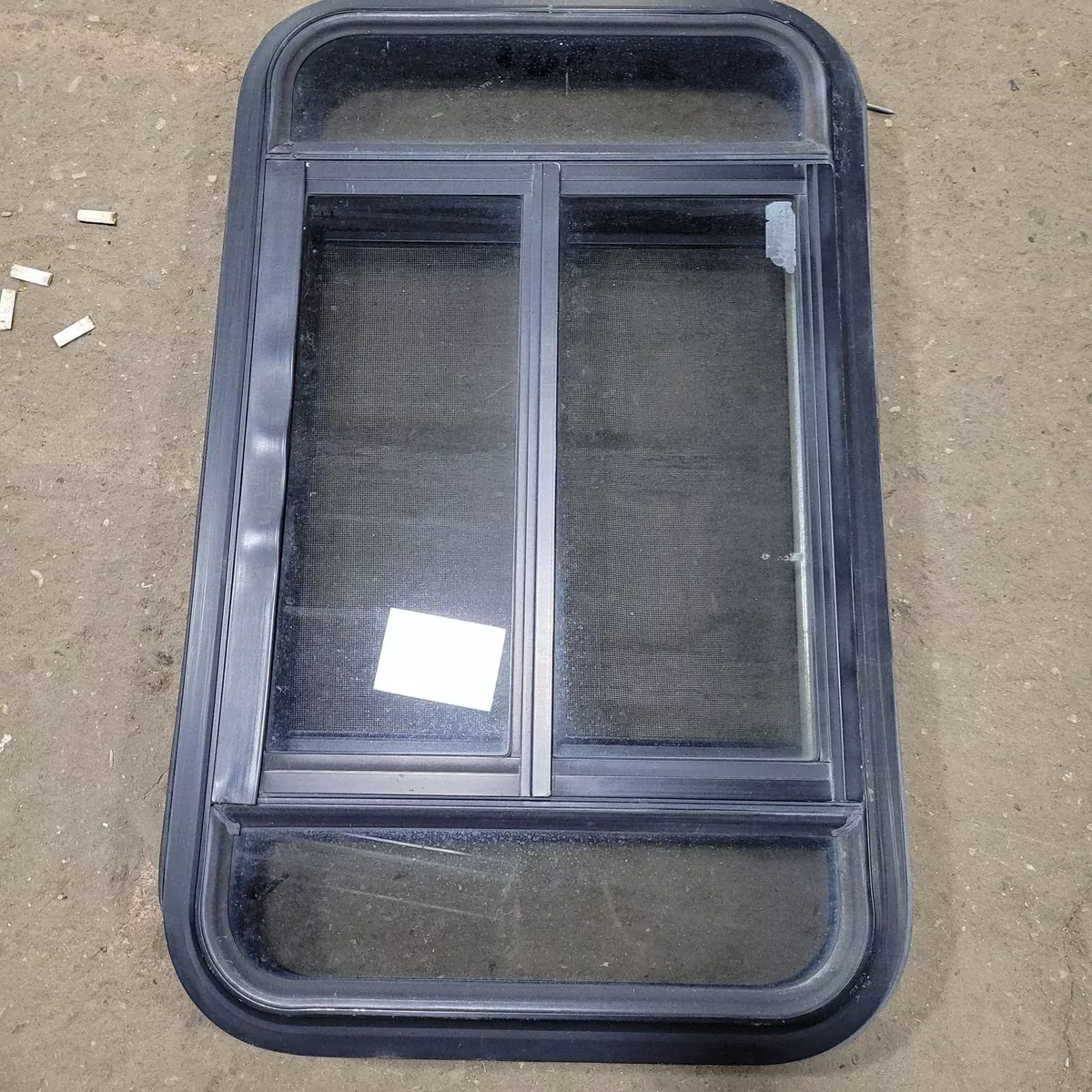Used Black Radius Opening Window : 29 1/2" W X 17 1/2" H X 2" D