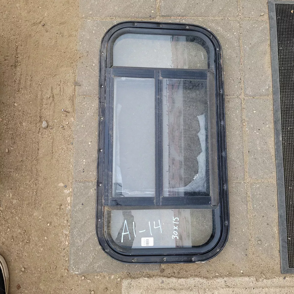 Used Black Radius Opening Window : 30 X 15 X 2″ D
