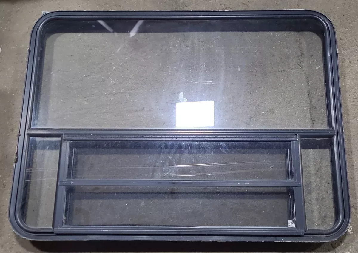 Used Black Radius Opening Window : 47 1/4″ W x 35 1/2″ H x 2″ D