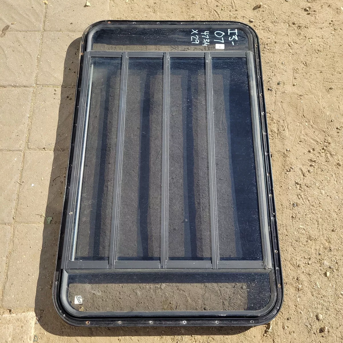 Used Black Radius Opening Window : 47 3/4 X 29 X 2″ D