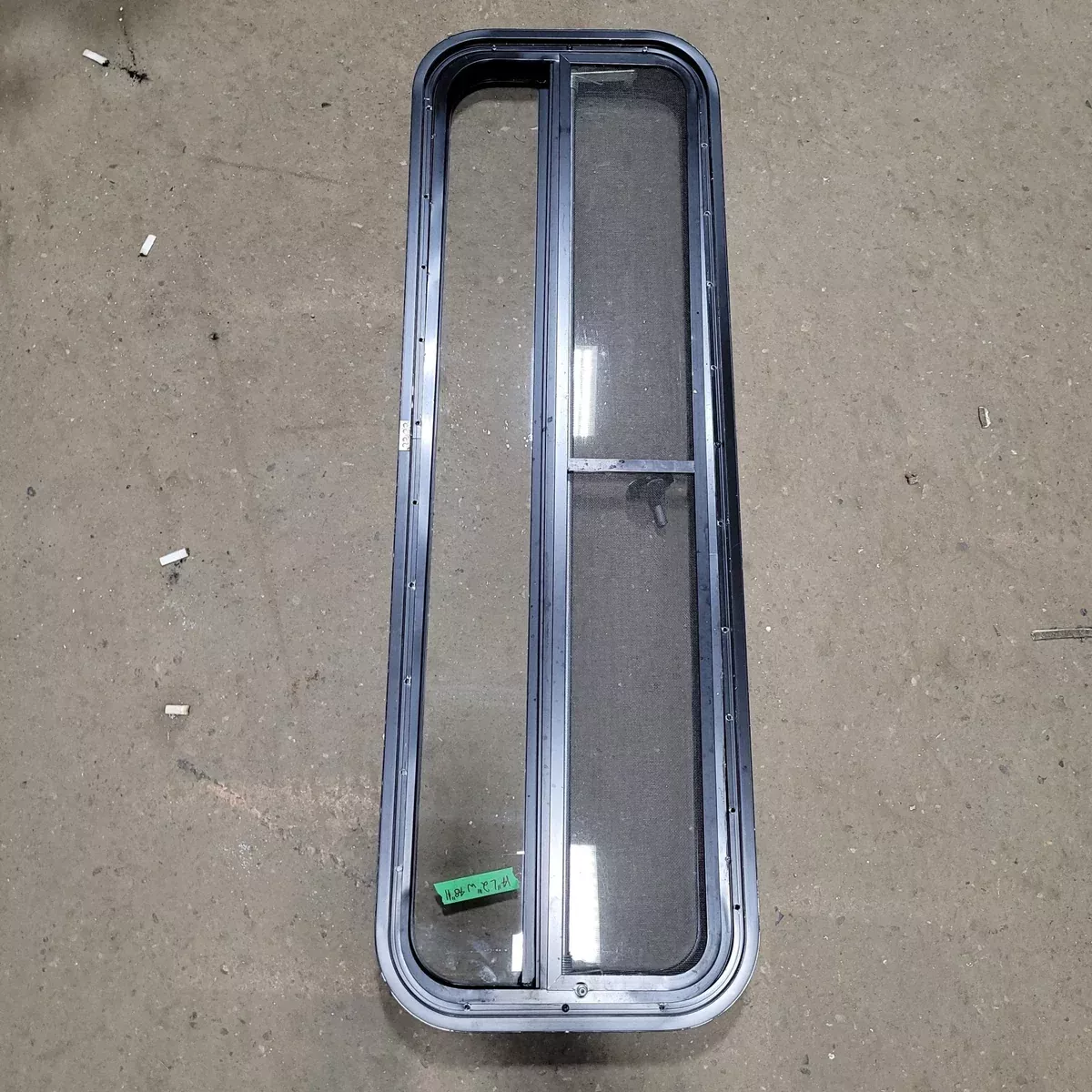 Used Black Radius Opening Window : 48" W X 14" H X 2" D
