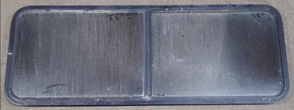 Used Black Radius Opening Window : 60 1/2″ W x 21 3/4″ H x 2″ D