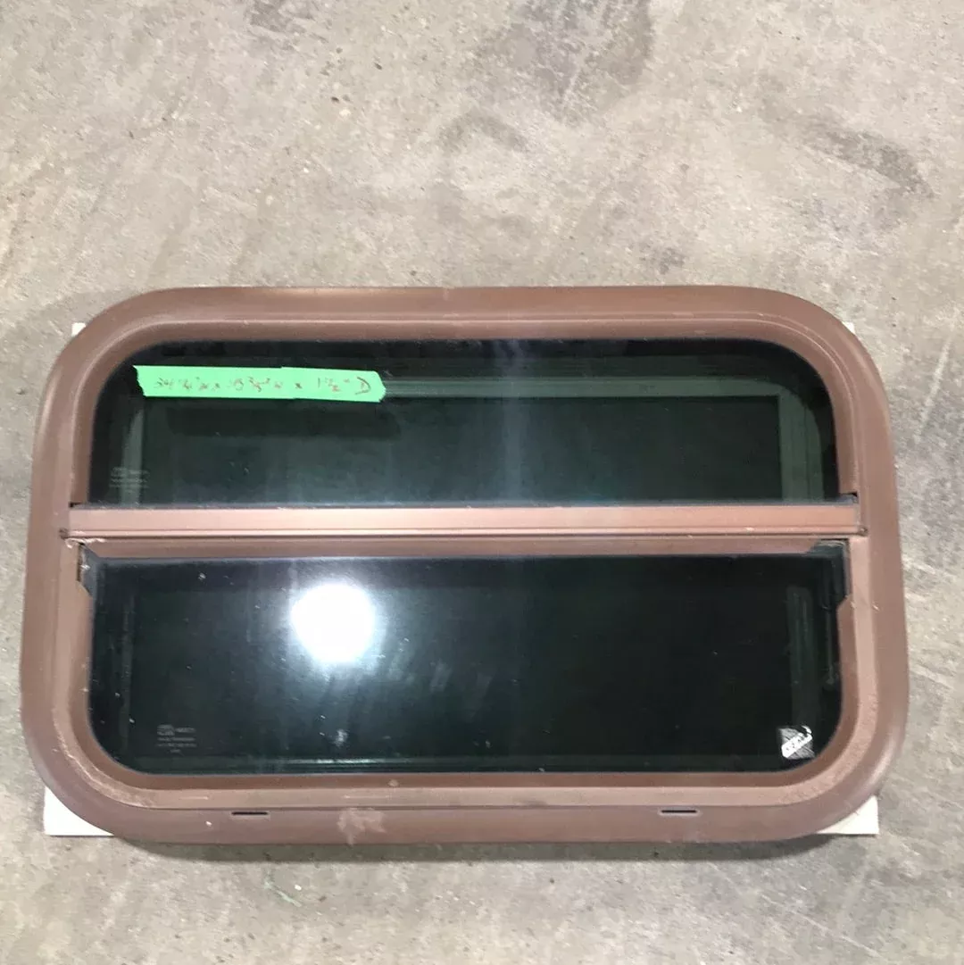 USED Brown Radius Dual Pane-Storm Window : 24 1/4″ W x 15 1/4″ H x 1 1/2″ D