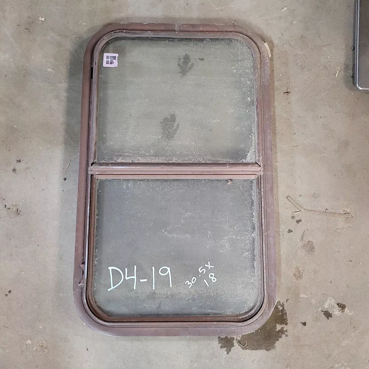 Used Brown Radius Opening Window : 30 1/2 X 18 X 2″ D