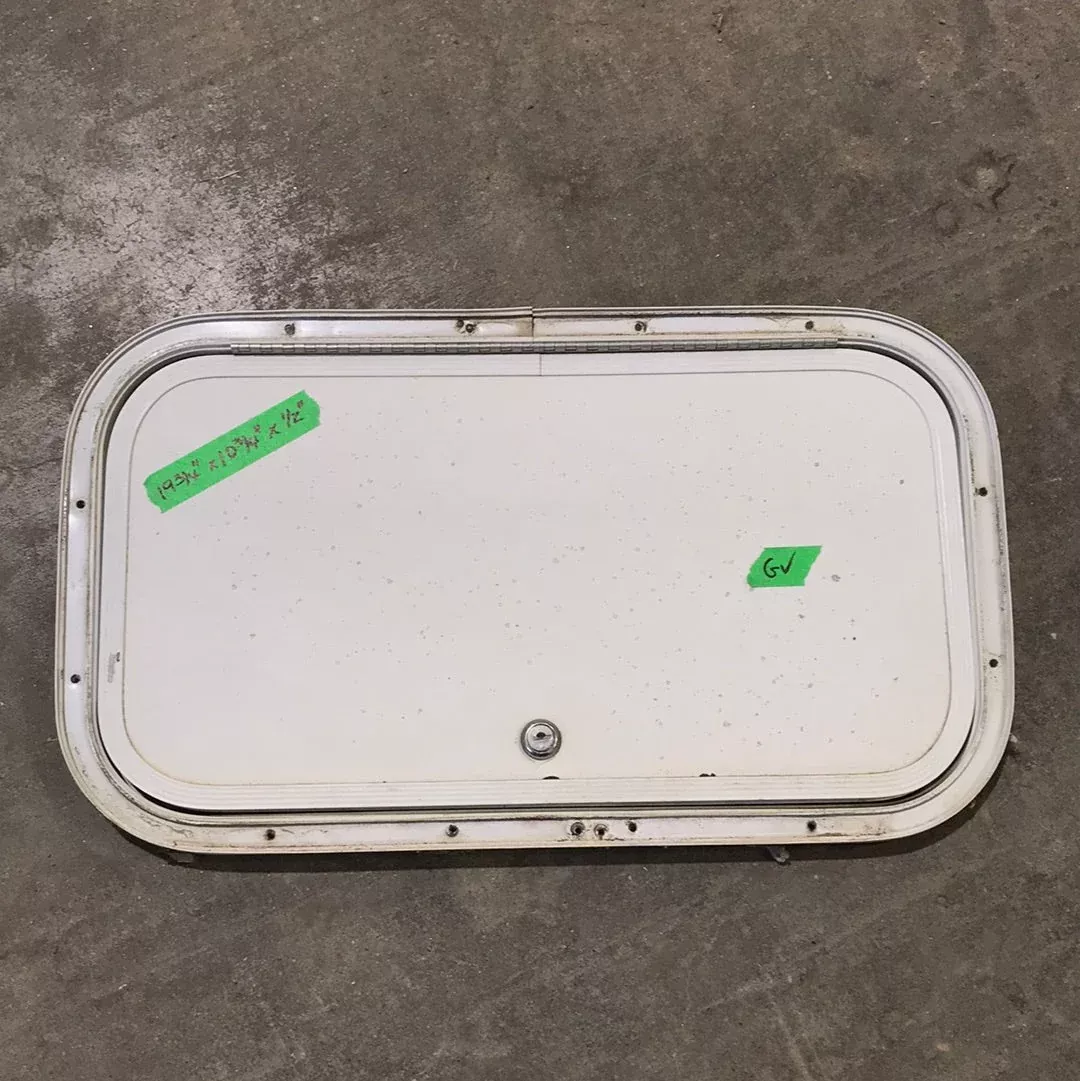 Used Radius Cargo / compartment Door 19 3/4″ W x 10 3/4″ L x 1/2″ D
