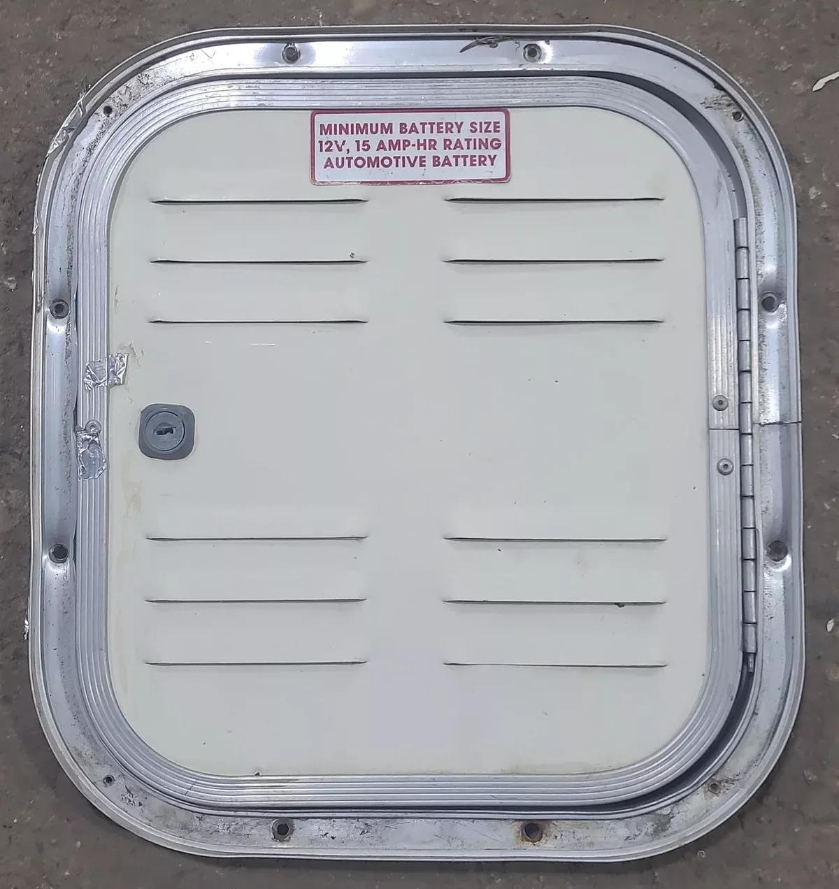 Used Radius Cornered Battery Cargo Door 12″ x 11″ x 1/2″ D
