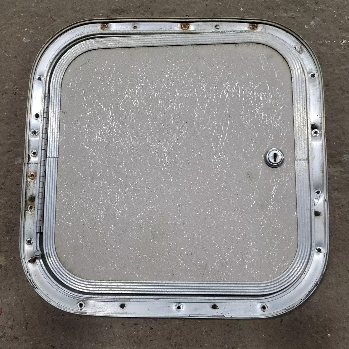 Used Radius Cornered Cargo Door 12 1/2″ W x 12 1/4″ H x 1/2″ D