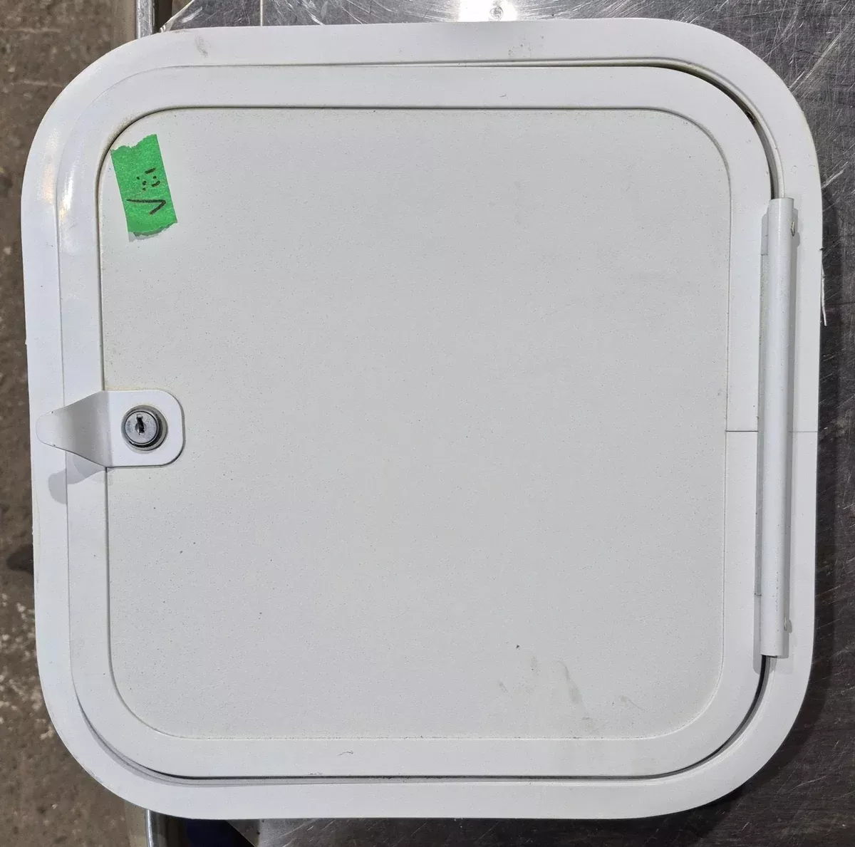 Used Radius Cornered Cargo Door 13 3/4″ x 13 3/4″ x 3/4″ D