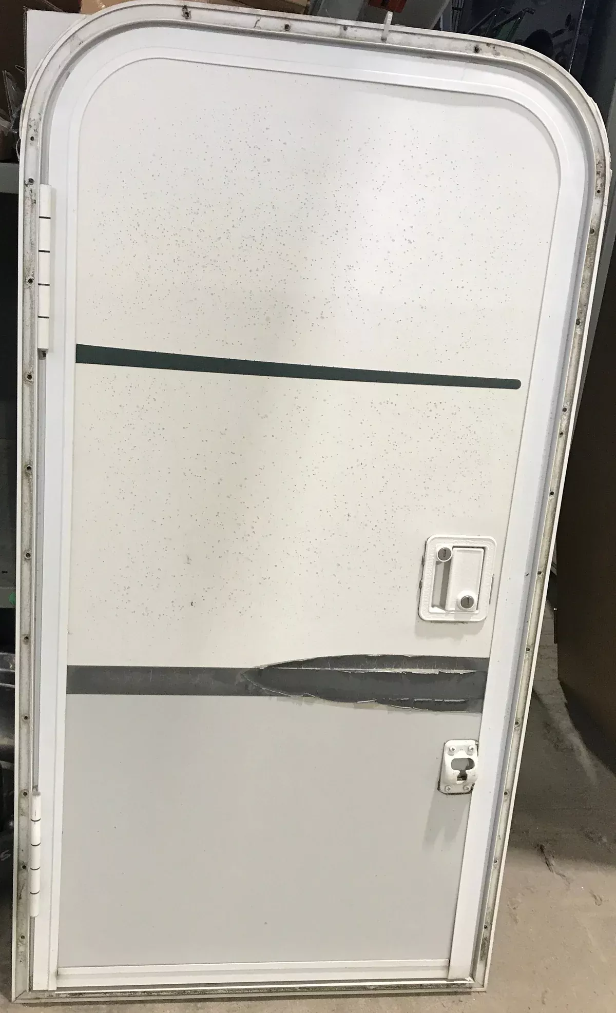 Used Radius Storage/ Teardrop Trailer Entry Door 44″ x 22″ x 1 1/2″ D