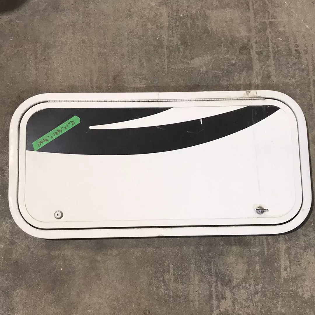 Used White Corner radius cargo door29 3/4″ W x 13 3/4″ H x 1″D